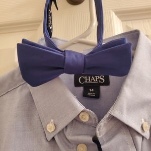 Boys chaps dress shirt, matching bow tie boys size 14.